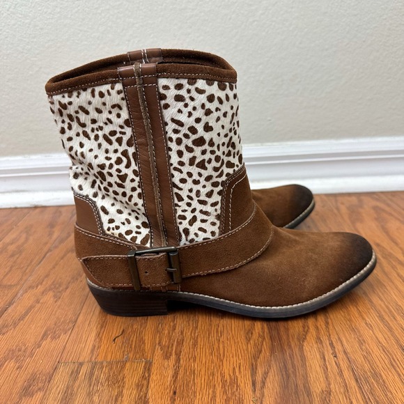 Kelsi Dagger Shoes - Kelsi Dagger Boots Women 10M Suede Brown Mid-calf Booties Burnished Toe Temptest